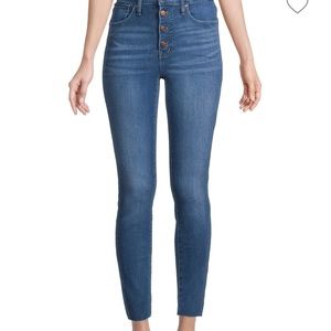 Madewell 9" Mid-Rise Skinny Crop Button Fly Jeans - Dewey  Wash - Size 27 - NWT